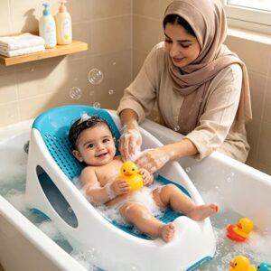 مقعد استحمام للأطفال، أداة مساعدة للاستحمام، تصميم آمن ومقاوم للانزلاق